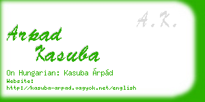arpad kasuba business card